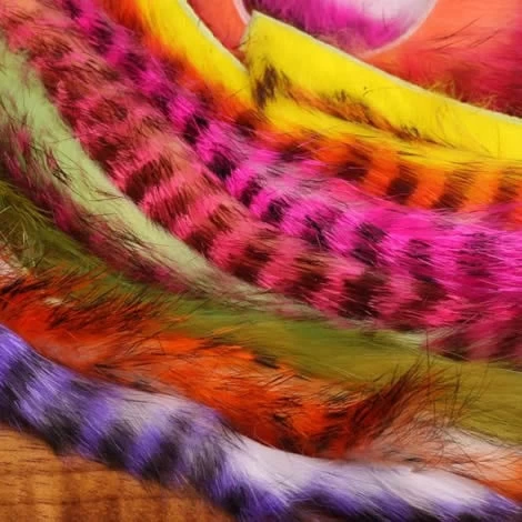 Funky Black Barred Rabbit Zonker - Funky Fly Tying