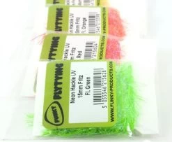 Funky 15mm Neon Hackle UV Fritz - Funky Fly Tying