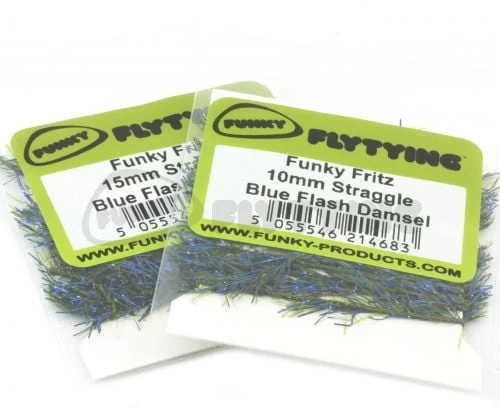 Funky Blue Flash Damsel Fritz - Funky Fly Tying