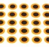 Funky Hot Orange Tape Eyes Pack 50 - Funky Fly Tying