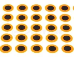 Funky Hot Orange Tape Eyes Pack 50 - Funky Fly Tying